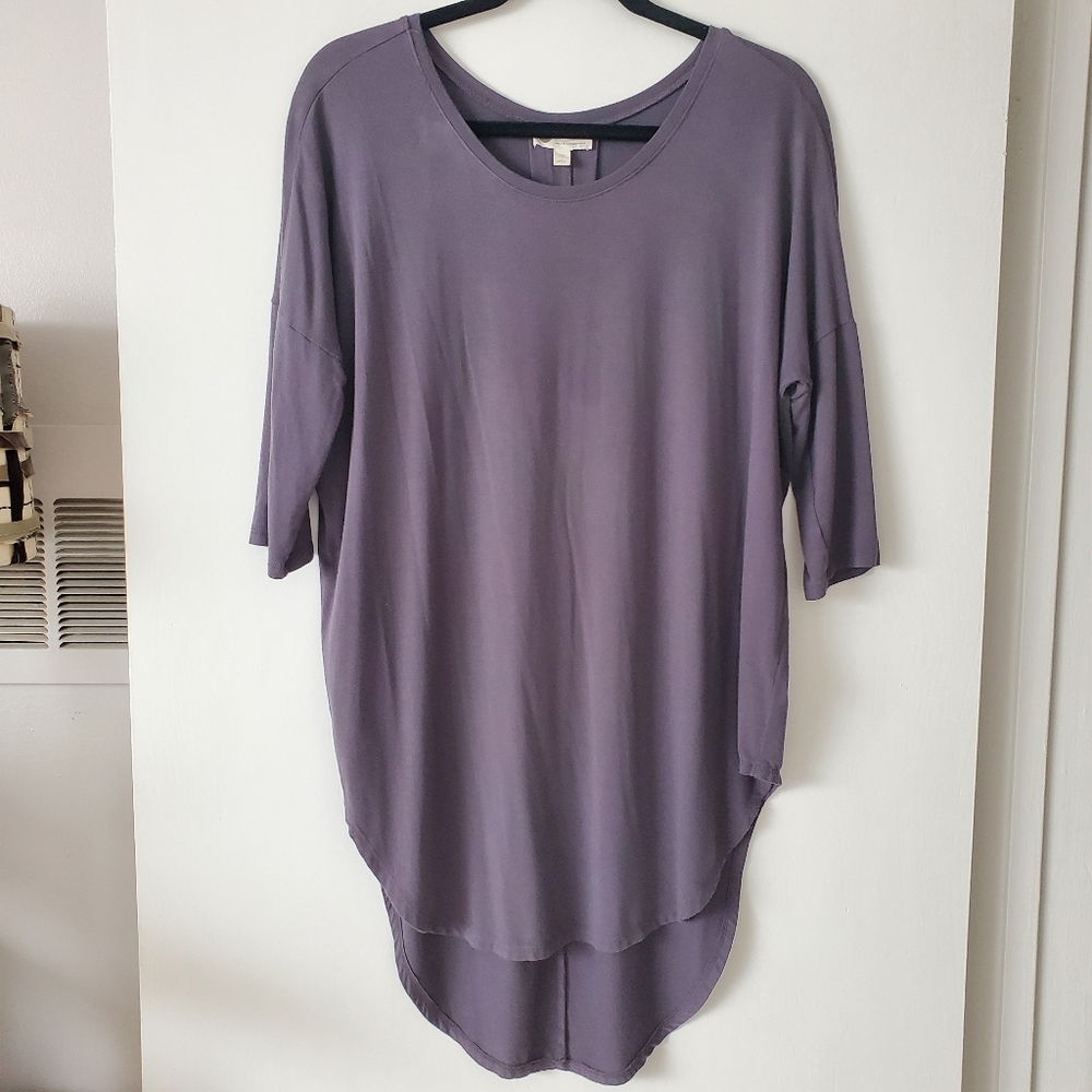 Anthropologie x Floreat Graphite Grey Oversized Enlogated Tee